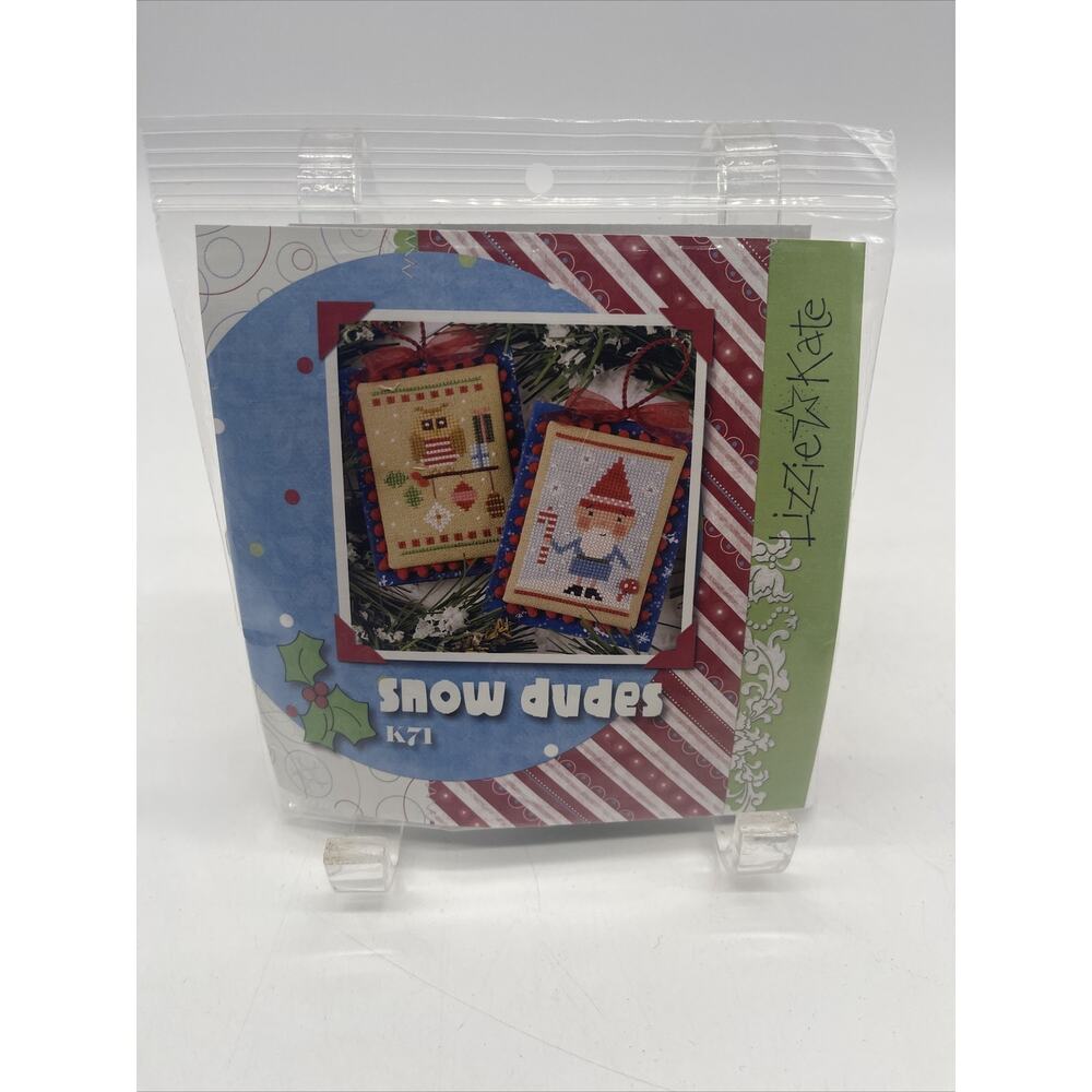 Retired Lizzie Kate Christmas Cross Stitch Kits “Snow Dudes” K71